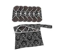 NOLITOY Toallas Sanitarias Lavables Reutilizables Negras S6 Bolsa, Absorbentes y Transpirables, Neutras en Olores, para Menstruación, Embarazo y Uso Diario, Pactos Color Aleatorio