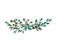 NOLITOY Tocado de Boda Verde con Cristal para Novia Accesorio Elegante para Cabello Única para Madrinas y Ceremonias