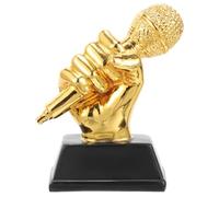 NOLITOY Trofeo de Resina Micrófono Música Premio Competición Canto para Estudiantes Adorno Único para Karaoke y Base Color Aleatorio Diseño Detallado y Seguro Color Color Aleatorio