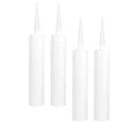 NOLITOY Tubos de Sellador Vacíos Reutilizables 4 Piezas, Tubos de Calafateo de Gran Diámetro Blancos Lámina de Aluminio, Aptos para Masilla y Selladores Domésticos, Ideales