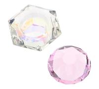 NOLITOY Vaso para Lavar Pinceles Crystal Lotus Cuenco de Cristal para Decoración de Uñas para Mezclar Polvo Acrílico y Líquido Salones de Manicura