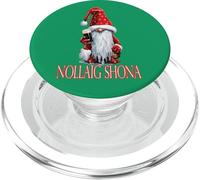 Nollaig Shona gnomo sosteniendo un Vaso de irlandés seco Stout PopSockets PopGrip para MagSafe