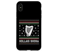 Nollaig Shona - Suéter Feo de Arpa gaélico irlandés Feliz Navidad Carcasa para iPhone XS MAX