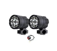 NOLONGNRDX Faros de motocicleta Delanteros Universales Motocicleta 12-80V Alto/bajo/estroboscópico Auxiliares Largo Alcance Redondos Luces Antiniebla (2PCS only Lamp)