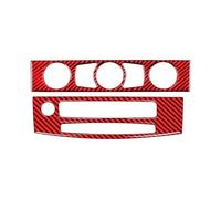 NOLONGNRDX Marco del reposabrazos Panel De Control CD Para Aire Acondicionado Interior Coche, Accesorios Fibra Carbono Para B&MW Serie 5 E60 2004-2010 Style D(Red)