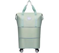 NOLOWY Bolsa de lona extensible con ruedas para viajes y deportes, con separación en seco y húmedo, resistente al agua, plegable, unisex