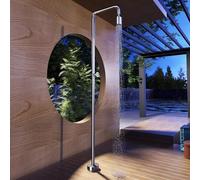 NOLUXA IMEX - Ducha Piscina Exterior Acero S.316 | Ducha Empotrada Suelo para Jardín, Piscina y Terraza | Grifería 1 vía (Agua Fría) con Rociador y Tratamiento Anticorrosión | Serie Pool