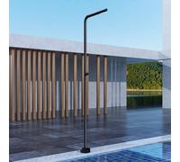 NOLUXA IMEX - Ducha Piscina Exterior Acero S.316 Negro Mate | Ducha Empotrada Suelo para Jardín, Piscina y Terraza | Grifería 1 vía (Agua Fría) con Rociador y Tratamiento Anticorrosión | Serie Texas