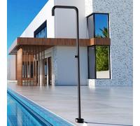 NOLUXA IMEX - Ducha Piscina Exterior Acero S.316 Negro Mate | Ducha Empotrada Suelo para Jardín, Piscina y Terraza | Grifería 1 vía (Agua Fría) con Rociador y Tratamiento Anticorrosión | Serie Utah
