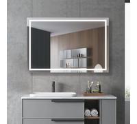 NOLUXA LEDIMEX - Espejo Baño con Luz 80x80cm Retroiluminado | Espejo Inteligente Cuadrado con Luz LED Fría 6500k | Espejo Cuarto de Baño sin Marco para Mueble | Serie Francia