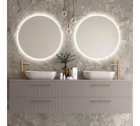 NOLUXA LEDIMEX - Espejo Baño LED Redondo 100cm | Espejo Retroiluminado con Luz Frontal Fría 6500k | Espejo Redondo Pared con Premarco para Mueble de Baño |50.000h de Vida Útil | Serie Bélgica