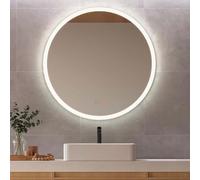 NOLUXA LEDIMEX - Espejo Baño LED Redondo 80cm con Antivaho | Espejo Retroiluminado con Luz Integrada Frontal Fría 6500k y Sensor ON/Off | Espejo Redondo Pared con Premarco para Mueble de Baño