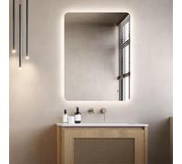 NOLUXA LEDIMEX - Espejo Retroiluminado Baño 100x80cm | Espejo Rectangular con Luz LED Fría 6500k | Espejo Cuarto de Baño con Luz Integrada y Redondeado sin Marco para Mueble