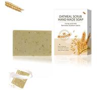 Nolvia Soap, Organic Moisturizing Bar for Dry & Sensitive Skin - Handmade Oatmeal Soap for Face, Body & Hands - All Skin Types Soft Cleanse (1Pcs)