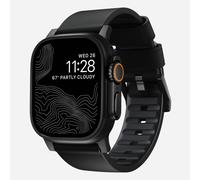 Nomad modern active leather strap Apple Watch 42mm / 44mm / 45mm / 49mm zwart / zwart - NM1A41BNW0