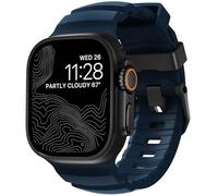 NOMAD Correa Deportiva Rocky Point Azul Atlántico para Apple Watch (45/49 Mm) con Herrajes De Titanio Negro, Resistente Y Aventurera, Ideal para Hombres Y Mujeres.