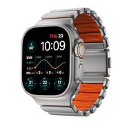 NOMAD Correa Stratos Apple Watch 49mm Plateada/Ultra Naranja