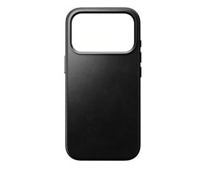 NOMAD Estuche de cuero tradicional | para iPhone 17 Pro | Funda protectora de cuero genuino de alta calidad | Compatible con MagSafe | Negro Horween