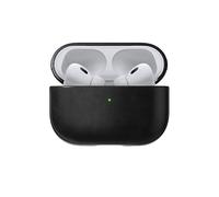 NOMAD Funda de piel moderna para Airpods Pro | Funda protectora robusta de policarbonato y piel auténtica | Bumper TPE de goma | Airpods Pro 2 | Negro
