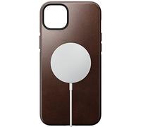 Nomad Funda de piel moderna para iPhone 14 Plus, piel Horween con bordes elevados de 360°, protección contra caídas de 10 pies, carga inalámbrica y segura (marrón rústico)
