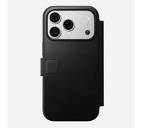 NOMAD Funda de piel moderna para iPhone 18 Pro, carcasa de policarbonato y revestimiento de piel auténtica de alta calidad, compatible con MagSafe, Black Camino