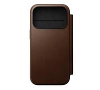 NOMAD Funda Flip Cover de Cuero iPhone 17 Pro Marrón