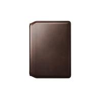 NOMAD Leather Passport Wallet | Cartera de viaje de piel auténtica para guardar dinero, tarjetas bancarias y pasaporte | pestaña de acceso para tarjetas de embarcación | marrón, marrón, 144 x 105 x