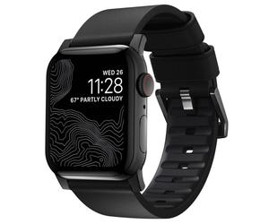 Nomad modern active leather strap Apple Watch 42mm / 44mm / 45mm / 49mm zwart / zwart - NM1A41BNW0