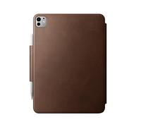NOMAD Modern Leather Folio | para iPad Pro | Funda de piel auténtica resistente con marco de policarbonato | Protección mediante parachoques TPE | Compatible con iPad Pro 11 M4 (2024) | Marrón