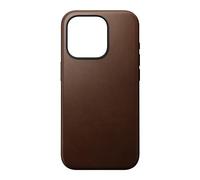 Nomad moderna funda de piel iPhone 15 Pro marrón