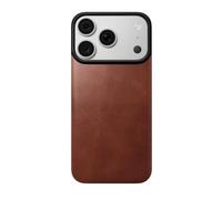 NOMAD Parte trasera magnética de piel para iPhone 18, Olde Dublin, 2.2mm | Funda de piel magnética Magsafe para iPhone 18, compatible con MagSafe, diseño ultrafino