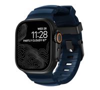 Nomad Rocky Point 2 Atlantic Blue Black HW - Apple Watch Ultra 4 Band 49 mm | Apple Watch Ultra Band 1-4, correas para Apple Watch para hombre, herrajes de titanio, goma FKM impermeable