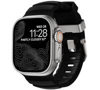 NOMAD Rocky Point Band | para Apple Watch 42/44/45/49 mm | último reloj de alto rendimiento I Carbon Black Connector Natural