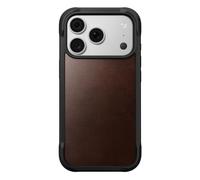 NOMAD Rugged Horween - Funda de piel rústica marrón compatible con iPhone 18 Pro Max