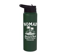 Nomad Social Club Trabajo Remoto Paraíso Vacaciones Stainless Steel Insulated Water Bottle