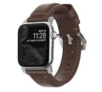 Nomad traditional leather strap Apple Watch 42mm / 44mm / 45mm / 49mm bruin / zilver - NM1A4RST00