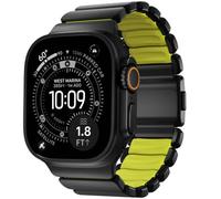 Pulsera Nomad Stratos Band para Apple Watch Ultra 1-11 y SE, Negro Titanio, hebilla Volt