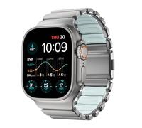 NOMAD Stratos Band I - Correa para Apple Watch 42/44/45/46/49 mm, diseño híbrido, verschiedene größen, FKM, titanio