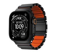 NOMAD Stratos - Pulsera para Apple Watch 42/44/45/46/49mm I diseño híbrido, verschiedene größen, FKM, Titanio