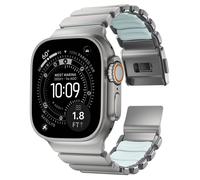 Nomad Stratos Titanium Strap Apple Watch 44mm / 45mm / 46mm / 49mm Natural / Icy Blue Glow - NM009902858