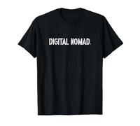 Nómada Digital Trabajando en Varios Lugares Internet pasión por los Viajes Camiseta gráfica económica, Hombre, Negro, M