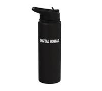 Nómada digital trabajando en varios lugares Internet pasión por los viajes Stainless Steel Insulated Water Bottle
