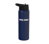 Nómada digital trabajando en varios lugares Internet pasión por los viajes Stainless Steel Insulated Water Bottle