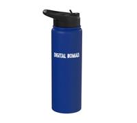 Nómada digital trabajando en varios lugares Internet pasión por los viajes Stainless Steel Insulated Water Bottle