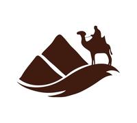 Nómadas beduinos del desierto Barkhans de arena Egipto Pegatinas de pared de vinilo 64x91.7cm Fácil instalación Café