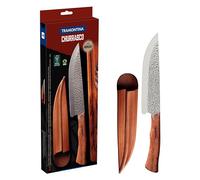 Nomade - Cuchillo de carne con estuche de piel, 20 cm