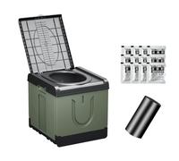 Nomadnia Inodoro portátil extragrande grande y alto, ideal como orinal de Porta para adultos, inodoro de campamento, orinal de viaje para coche, camión o barco, gel de caca y bolsas incluidas, color