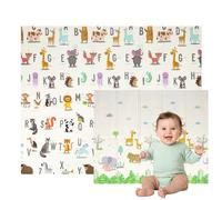 Nomady Kids - Alfombra de juego Plegable, Acolchada y Reversible (200x180cm) - Colchoneta para Bebes y Niños (Abecedario y Familia)