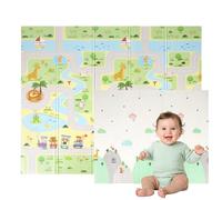Nomady Kids - Alfombra de juego Plegable, Acolchada y Reversible (200x180cm) - Colchoneta para Bebes y Niños (Jungla y Nubes)