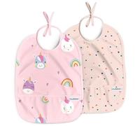 Nombear Baberos Bebe Impermeables - Baberos Impermeables para Bebés de 6 a 12 Meses, Babete Impermeável Bebe, Babero para Comida de Bebé, Delantal para Bebé, Paquete de 2